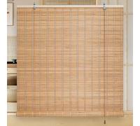 160 x 180 cm Store Bambou 60% occultant Brise-Vue Naturel, Hauteur réglable | Rideau Store fenêtre bambou, protection solaire corde latérale pour réglage fluide - anti-UV - salon chambre terrasse