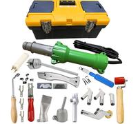 1600W Les Thermique Pistolet à Air Chaud Torche de Soudage Plastique Soudeur en Vinyle PVC TPO, éclairage LED, avec Kit de Soudage de Réparation Papillon, Buses De Soudage, Kit de Parage De Revêtement