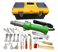 1600W Thermique Pistolet de Soudage Soudeuse de Plastique Fer à Souder Air Chaud Barre, avec Diverses Buses de Soudage, Lumière LED, Rouleau à Couture en Silicone et Rouleau à Couture en Laiton