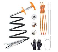 160cm Furet Deboucheur Canalisation Professionnel Flexible Deboucheur Evier Douche Lavabo Kit Debouchage Cheveux Pince a Griffes Anti obstruction Outil Tuyaux Espaces Etroits Lot de 6 Pieces