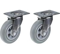 160mm 6" stainless steel castor grey rubber, swivel, 270kg, set of 2