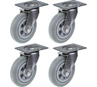 160mm 6" stainless steel castor grey rubber, swivel, 540kg, set of 4