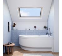 160x100 cm Fortuna Plus baignoire d'angle en acrylique, droite + tablier 160 cm + pieds, blanc (FO1600PPLUS-SET1)