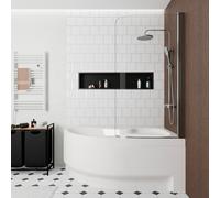 160x100 cm Fortuna Plus baignoire d'angle en acrylique, droite + tablier + pare-baignoire + pieds, blanc (FO1600PPLUS-SETP1)