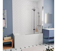 160x70 cm Ensemble baignoire Opal Plus universelle +Pare baignoire pliable, 2 volets chrome + pieds (XWP1260000-SETP2)