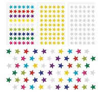 1620pcs / 30 feuilles Petits Autocollants Étoiles, 1,3cm Autocollants Étoile Enfant Autocollant de Récompense Enfant pour Artisanat Mur Maison École Bureau (Or, Argent, Coloré)
