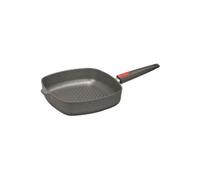 1628-1IL NOWO POELE A STEAK RAINUREE EN TITANE AVEC MANCHE AMOVIBLE 28 X 28 CM, HAUTEUR 5,5 CM