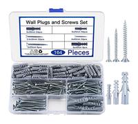 164 Pièces Kit Vis Chevilles Murales Ancrage Expansion Béton Maçonnerie | Autoperceuses Autotaraudeuses Brique Fixation Solide Pratique Réutilisable Construction