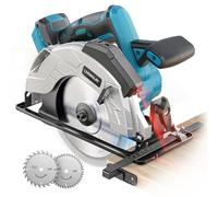 Ø165 mm Scie Circulaire Sans Fil Compatible avec Makita 18V Batterie | Moteur Brushless, Guide Laser, 5000 tr/min, Lame 20 mm, Biseau Jusqu’à 45°, Profondeur de Coupe 66 mm, Réglage Sans Outil