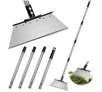 165CM Pelle de Nettoyage Multifonctionnelle avec Poignée D'extension en Acier Inoxydable Pelle Nettoyage Extérieur Jardin Longueur Réglable Grattoir Jardinage Desherbage pour aux Jardins Terrasses