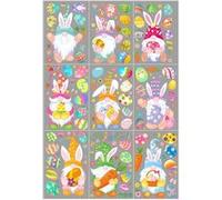 167Pcs 9 Feuilles Rodolphe Stickers muraux autocollants de fenetre Paques decoration Fongwan Decorations de fête de bricolage G