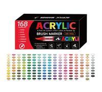 168 Couleurs Feutre Acrylique, Marqueur Acrylique, Liquide Direct Acrylic Paint Marker, Stylo Acrylique pour Coloriage,Calligraphie