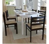 1682Mobilier BEST® Lot de 6 Chaises de Chambre,Chaises de salle à manger,Chaises de Cuisine,Chaises de Salon Marron Bois solide et
