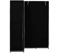 169x129x87CM Armoire de rangement d'angle Noir dressing penderie tissu-L type 4 colonnes