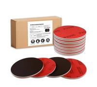16Pcs Disque Abrasif 125mm, Kit Cale à Poncer Grain 320, Papier à Poncer Sec et Humide Éponge de Ponçage pour Bois, Métal, Meubles, Modèle de Construction