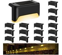 16PCS Lampe Solaire Exterieur,Eclairage à LED Lampe Solaire, Eclairage Escalier Exterieur,Lumières Solaires Exterieure Jardin,IP65