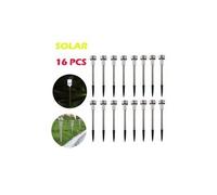 16pcs lumières de jardin solaire allumées colorées passerelle paysage led - argent