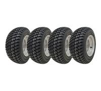 16x6.50-8 Grass Lawnmower Wheel 4ply P332 Tyre Steel Rim 20mm Bearing (Set of 4)