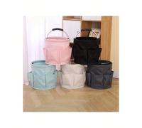17 l Panier de rangement pliable avec poignée, boîte de nettoyage portable à 6 poches, convient pour la maison, le jardin, la plage, le rangement des articles de toilette Blocs de couleurOxford