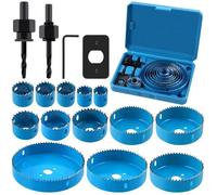 17 Pcs Kit Scies Cloches bi-métal en Acier Carbone 19-127mm Scie Cloche Coffret pour Bois, Plaque de Plâtre et Plaques de Plâtre