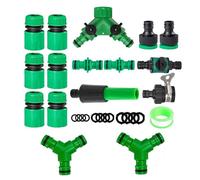 17 Pièces Embout Tuyau Arrosage,Kit de Raccord Tuyau d'Arrosage 1/2 Pouce,Adaptateur Robinet Tuyau Arrosage Jardin