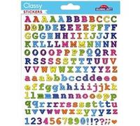 170 Autocollants - Alphabet et chiffres - arc-en-ciel - Dorures Multicolore G