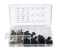 170 pièces clips en U acier carbone avec vis assorties, kit complet avec boîte de rangement - Résistance à la corrosion, installation facile, idéal pour assemblage de profilés