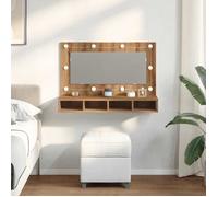 (17225)Moderne Cabinet à miroir avec LED Chêne artisanal 90x31,5x62 cm ,poid:17.65 kg