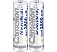 Camelion 17425206 Pack de 2 Piles Rechargeables Always Ready NiMH HR6 AA 2500 mAh