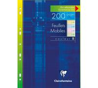 Clairefontaine Feuillets mobiles perforés 17511C A4 21x29,7 cm Séyès 200 p 90 g 4 couleurs