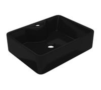 1759| Vasque carrée - céramique - noir - 480 x 370 x 135 mm - Facile à nettoyer,11.3 kg