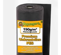 175m² de non-tissé anti-mauvaises herbes, non-tissé de jardin, non-tissé de paillage, tissu de sol 190g, largeur 1m PES
