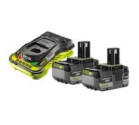 176127 RYOBI Akku + Ladegerät 18V (2x 5.0 Ah)