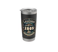 18 anniversaire Cadeau Homme et Femme Vintage Année 2008 Gobelet isotherme en acier inoxydable double paroi