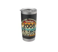 18 ans anniversaire homme Cadeau Août 2008 vintage Gobelet isotherme en acier inoxydable double paroi