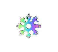 18-en-1 Flocon Outil Multifonction Flocon,Tournevis en Forme De Flocon De Neige/ouvre-Bouteille/Porte-clé pour Les Voyages Quotidiens Camping Adventure Multifonction Portatif Mini Tools (Argent)