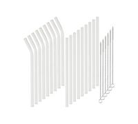 Rosenstein & Söhne 18 pailles en verre borosilicate avec brosses de nettoyage