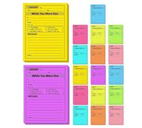 18 Pcs Bloc-notes Adhésif de Message Téléphonique, Papier Coloré | Notes Lignées, Grosse Zone D’écriture, Surface Lisse et Sèche, Format Portable, Usage Bureau et Étudiants