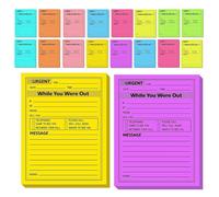18 Pcs Blocs-notes Adhésifs Colorés pour Messages Téléphoniques | Papier Ligné, Grosse Zone D'écriture, Se Fixe Surfaces Lisses et Sèches, Usage Bureau Maison