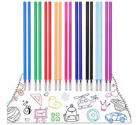 18 pièces de recharges compatibles avec les recharges Legami,stylo gel à encre effaçable,hauteur 13 cm,pointe 0,7 mm,avec rouleau
