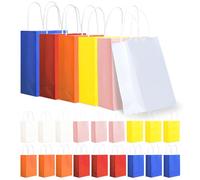 18 Pièces Pochette Cadeau, shallyong Sac Cadeau Anniversaire, Sac Kraft, pour Les Fêtes de Noël, Mariages, Anniversaires, Célébrations, Bonbons, DIY, Petit Sac Cadeau 15 * 8 * 21CM (Couleur claire)