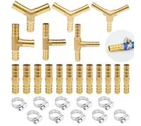 18 Pièces Raccord Durite Essence avec 10 Colliers de Serrage Type droit / T / Y Raccord de Tuyau de Carburant Convient pour les tuyaux d'air, les tuyaux d'eau, les tuyaux de carburant (6 / 8 / 10 mm)