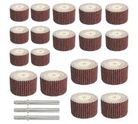 18 Pièces Roue à Lamelles, Fraise Compatibles avec Dremel Accessoires, 3 Tailles Différentes 80, 120, 180 Grain, Compatibles avec Outil Multiusage Dremel (18)