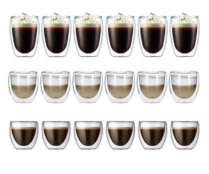 18 Verres Double Paroi Pavina 8cl - 25cl - 35 odum