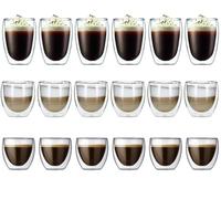 18 Verres Double Paroi Pavina 8cl - 25cl - 35 odum