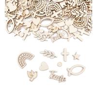180 Pièces Confettis Bapteme en Bois, Deco Bapteme Garcon Fille, Baby Shower Table Decoration Communion, pour Bébé, Fête Prénatale pour Garçon et Fille (Type A)