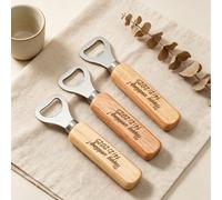 180 pièces Ouvre-bouteille en bois personnalisé avec gravure laser - Ouvre-bouteille en acier inoxydable avec texte personnalisé, outil de bar pour la maison et la cuisine, cadeau de mariage unique, c