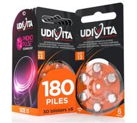 180 Piles Auditives Udivita Technologie Phono Pulse Type 13-30 Blisters de 6 Piles