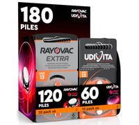 180 Piles Taille 13 pour Les Aides auditives PR48 (Orange - Zinc Air) avec la Technologie Phono Pulse pour amplificateur auditif - 180 Piles: 60 Udivita + 120 Rayovac