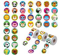 1800 PCS Autocollants Animaux Ronds, 36 Dessins Adorables Autocollants d'Encouragement de Récompense d'Enseignant de Dessin Animé pour Enfants, Autocollant de Décoration de Fête pour la Maison